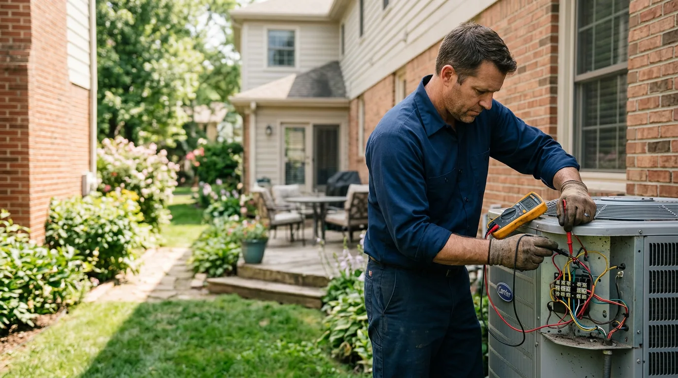 HVAC technician working near Golden, OK